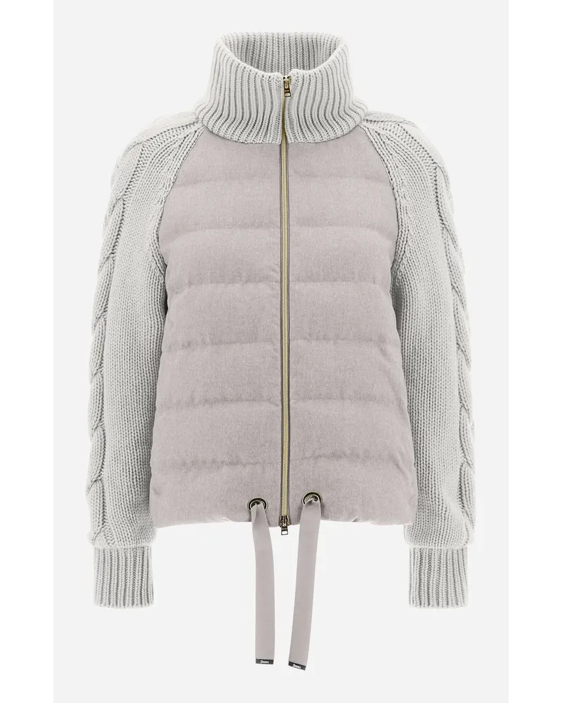Herno Bomber In Cashmere Seta E Knit Grigio