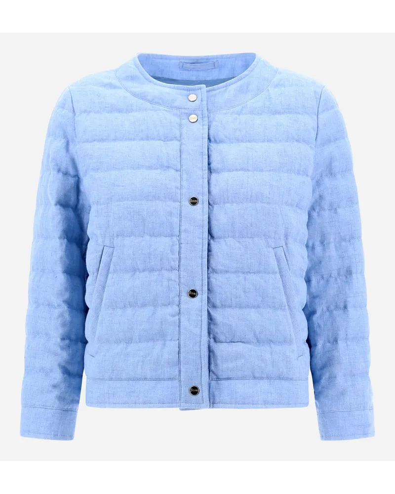 Herno Giacca In New Lino Azzurro