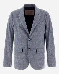 Herno Blazer Resort In Cotton Effect Denim Blu