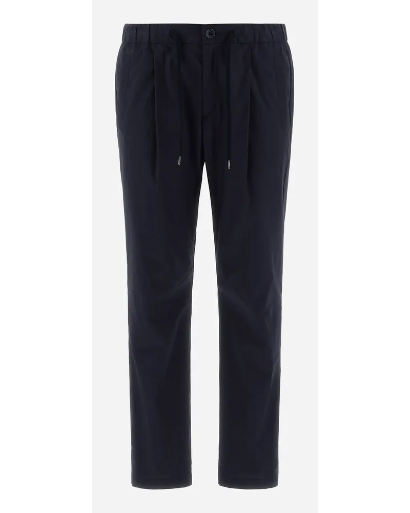 Herno Pantaloni In Light Cotton Stretch Blu