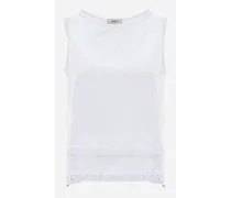 Top In Chic Cotton Jersey E New Techno Taffetà - Donna T-shirt Bianco