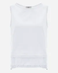 Herno Top In Chic Cotton Jersey E New Techno Taffetà Bianco