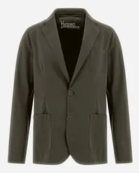 Herno Blazer In Scuba Leggero Non Lavato Militare