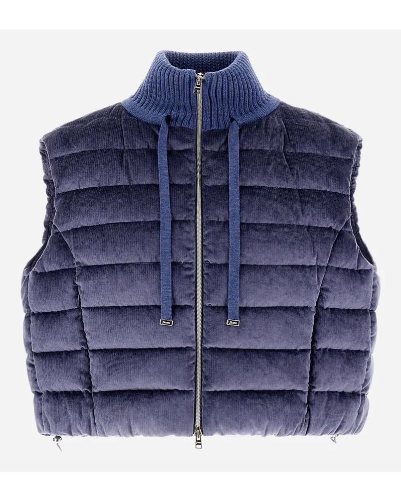 Herno Smanicato Resort In Dusty Velvet Denim