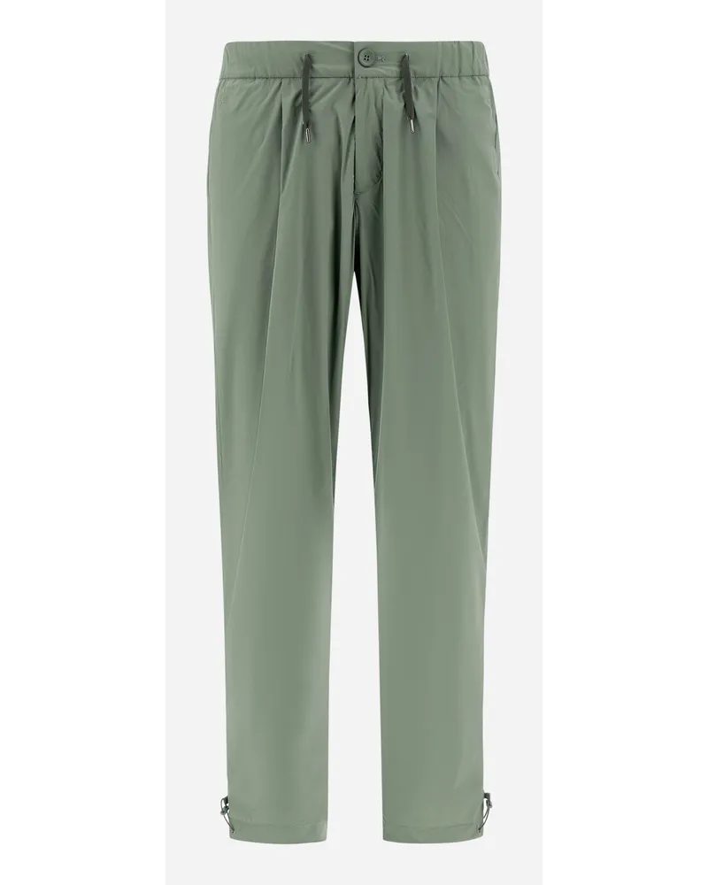 Herno Pantaloni Resort In Light Nylon Stretch Salvia
