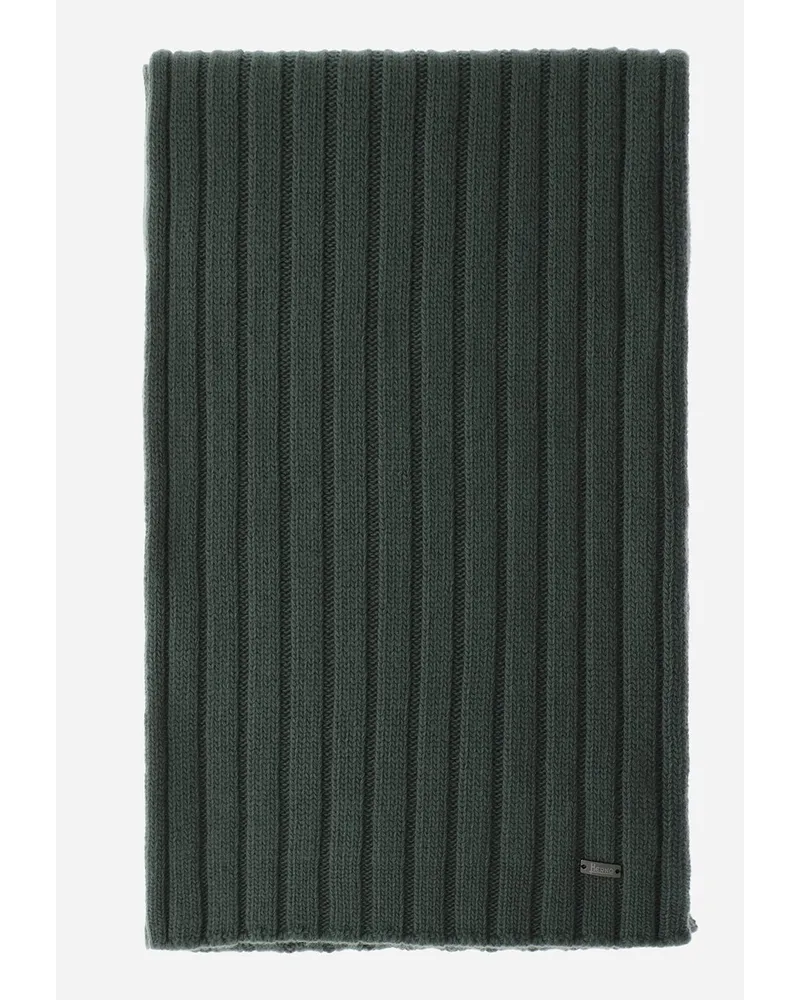 Herno Sciarpa Resort In Infinity Wool Rib Verde