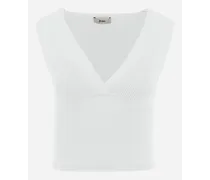 Top In Endless Viscose Rib - Donna T-shirt Bianco