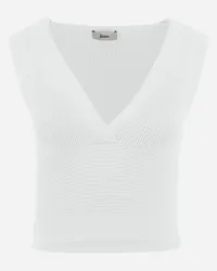 Herno Top In Endless Viscose Rib Bianco