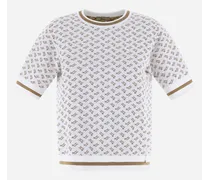 T-shirt In Endless Viscose Monogram - Donna T-shirt Bianco