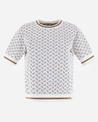 Herno T-shirt In Endless Viscose Monogram Bianco