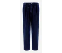 Pantaloni In Jeans Effect - Uomo Pantaloni Blu Navy