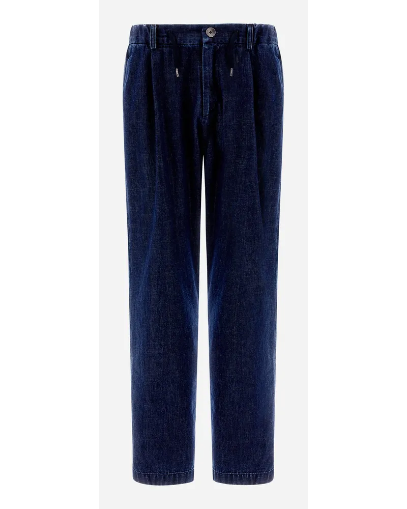 Herno Pantaloni In Jeans Effect Blu