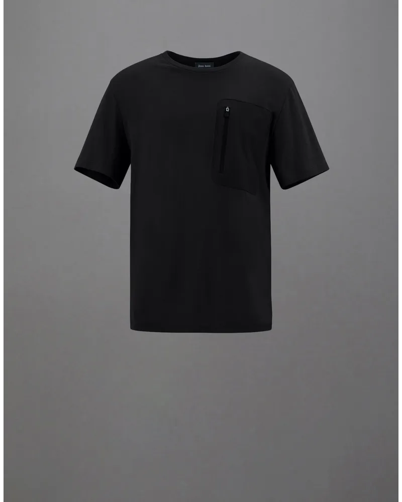 Herno T-shirt Laminar In Compact Jersey Nero