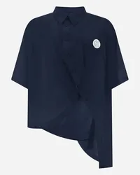 Herno Camicia Globe In Eco Cotton Feel Blu