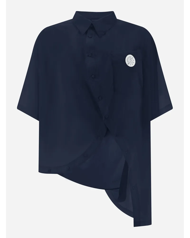 Herno Camicia Globe In Eco Cotton Feel Blu