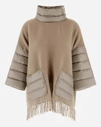 Herno Poncho Resort In Soft Poncho E Nylon Ultralight Chantilly