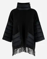 Herno Poncho Resort In Soft Poncho E Nylon Ultralight Nero