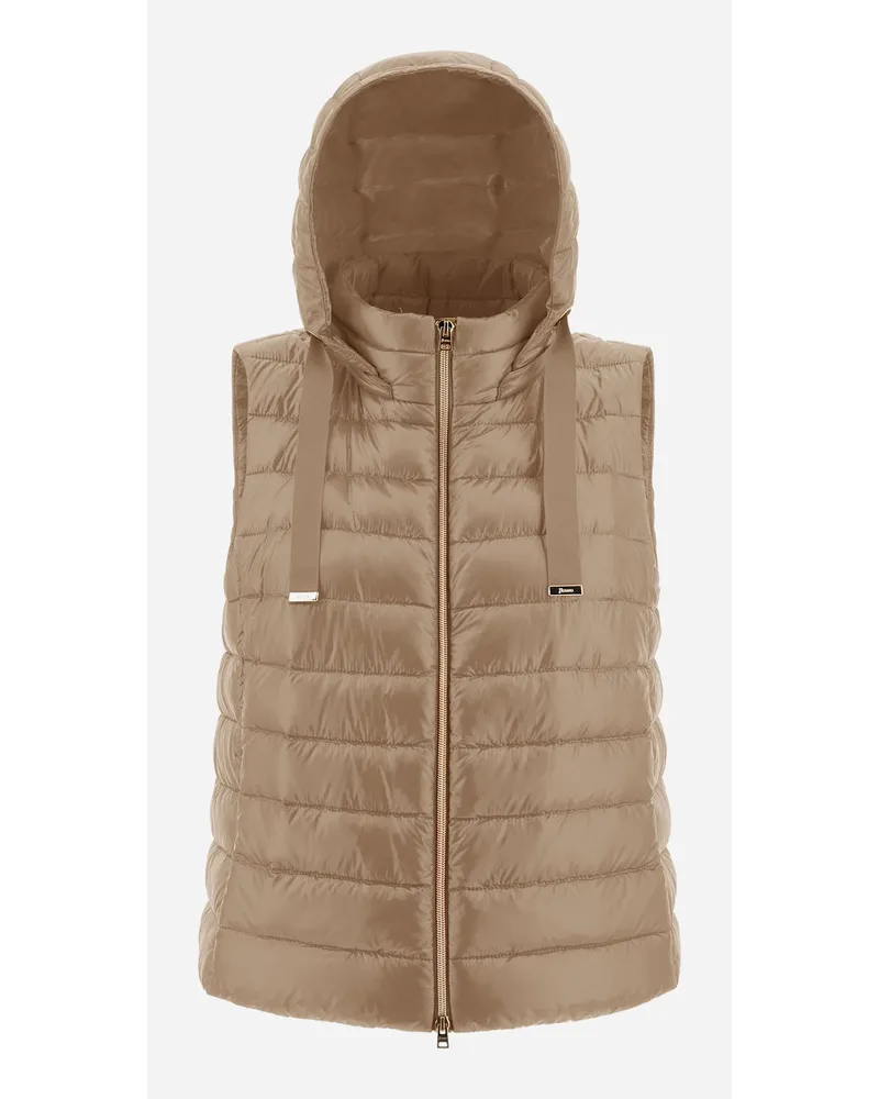 Herno Smanicato In Nylon Ultralight Cammello