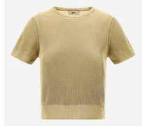Maglia In Viscose Lurex Rib - Donna T-shirt Oro
