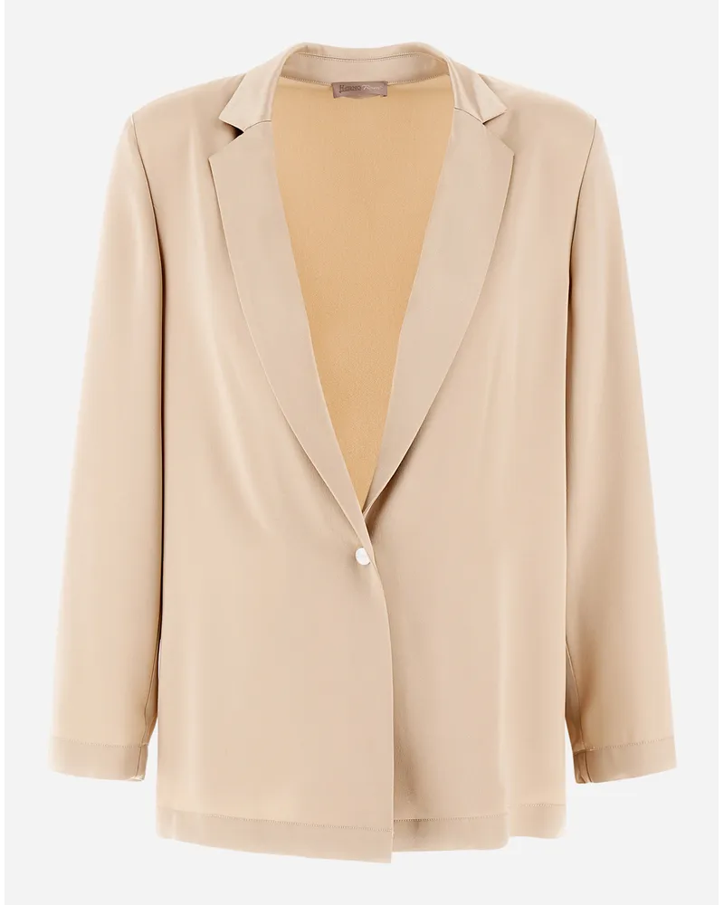 Herno Blazer Resort In Satin Effect Chantilly