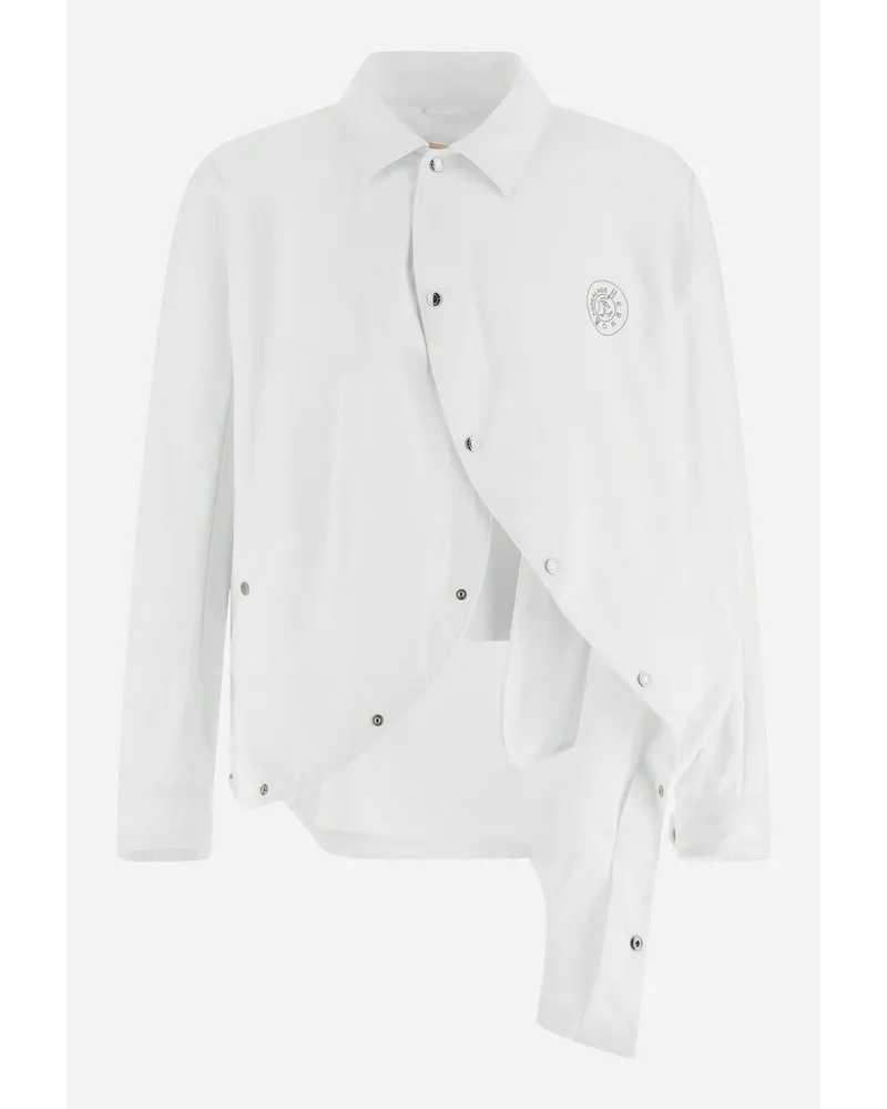Herno Camicia Globe In Recycled Twill Bianco