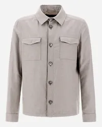 Herno Camicia In Cotton Cashmere Rain Perla