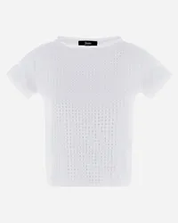 Herno T-shirt In Superfine Cotton Jersey E Spring Lace Bianco