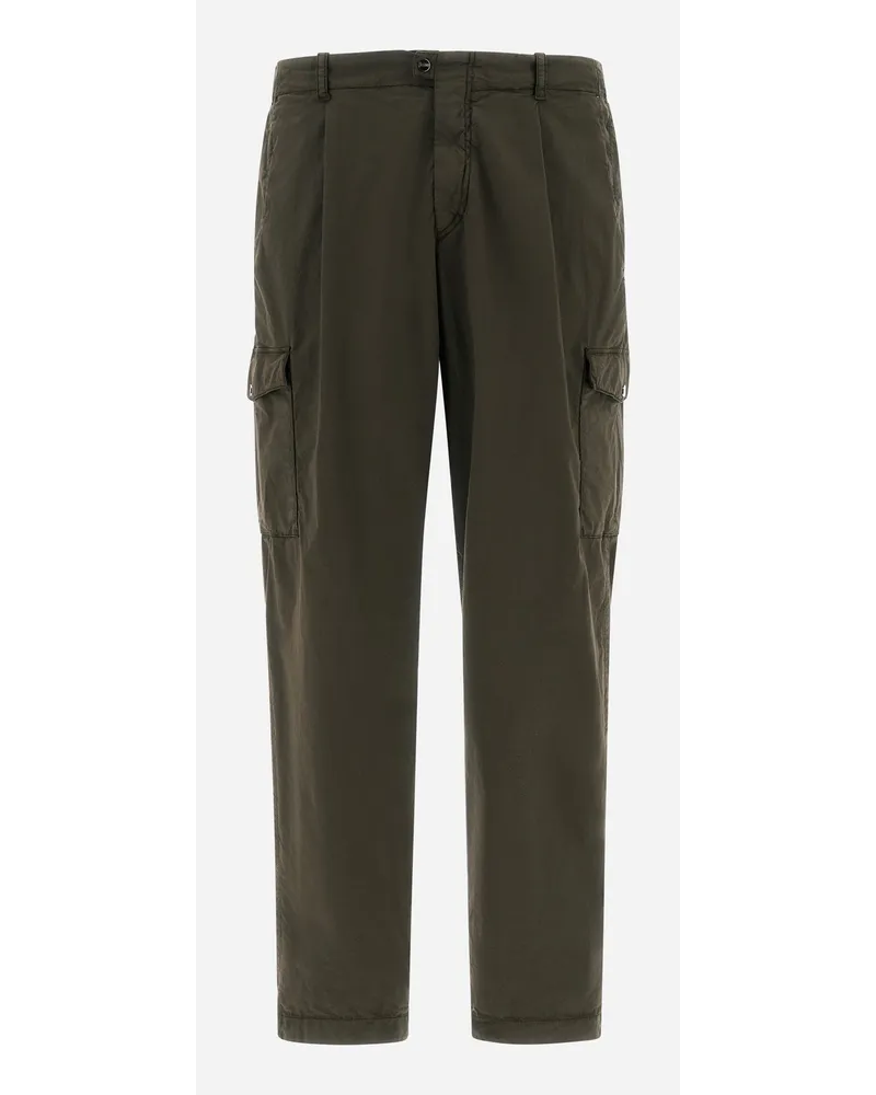 Herno Pantaloni In Dyed Cotton Stretch Militare