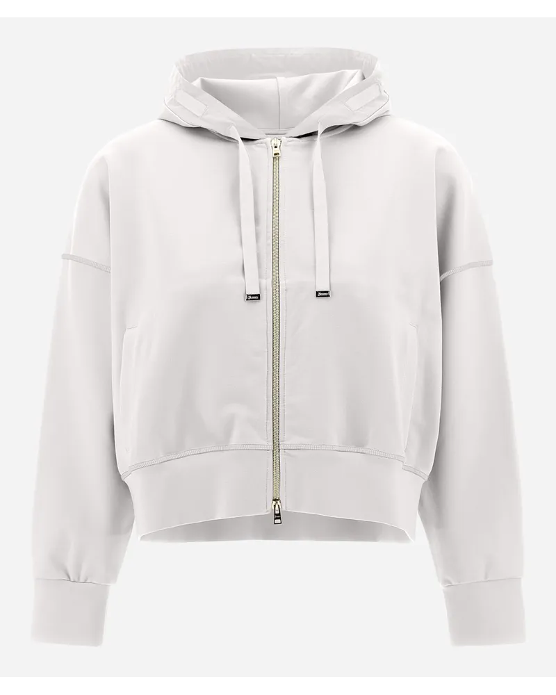 Herno Bomber In Viscose Sweater E Techno Taffetà Bianco