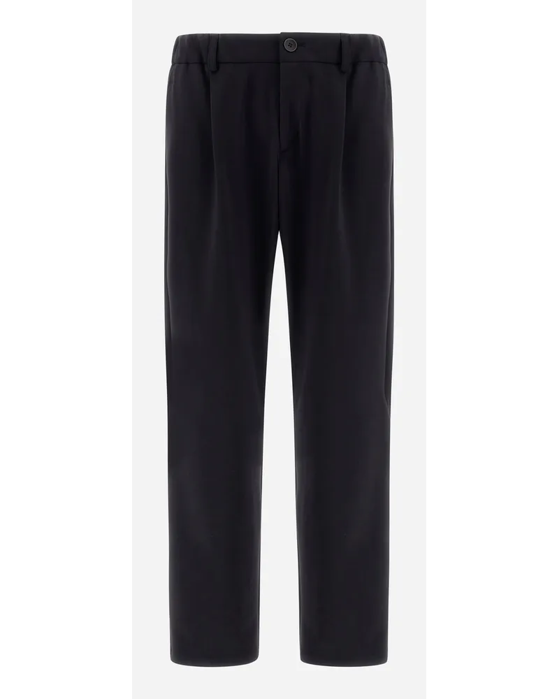 Herno Pantaloni In Scuba Leggero Non Lavato Blu