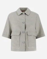 Herno Camicia Resort In New Lino Lurex Grigio