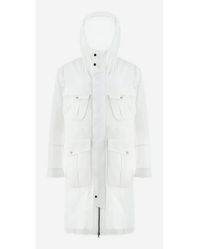 Herno Parka In Light Cotton Stretch Bianco