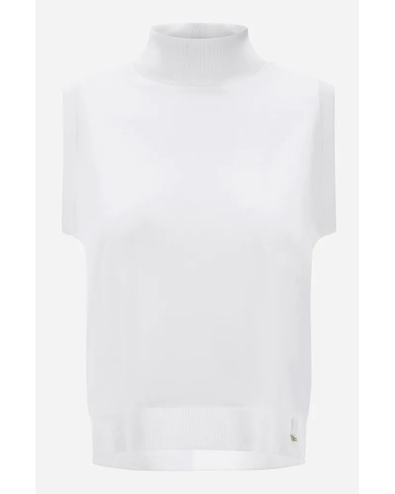 Herno Top In Glam Knit Effect Bianco