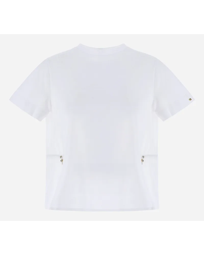 Herno T-shirt In Chic Cotton Jersey E New Techno Taffetà Bianco