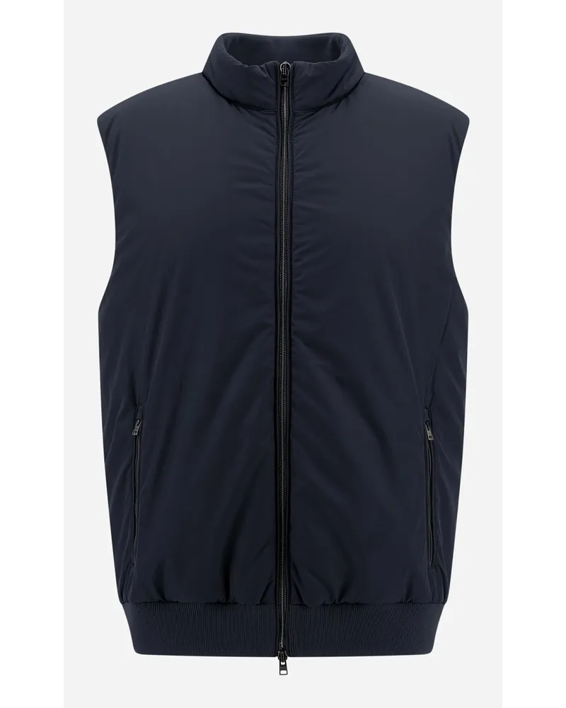 Herno Smanicato In Pique’ Knit E Nylon Blu