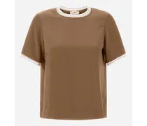 T-shirtin In Casual Satin - Donna T-shirt Sabbia