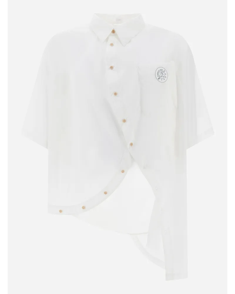 Herno Camicia Globe In Eco Cotton Feel Bianco