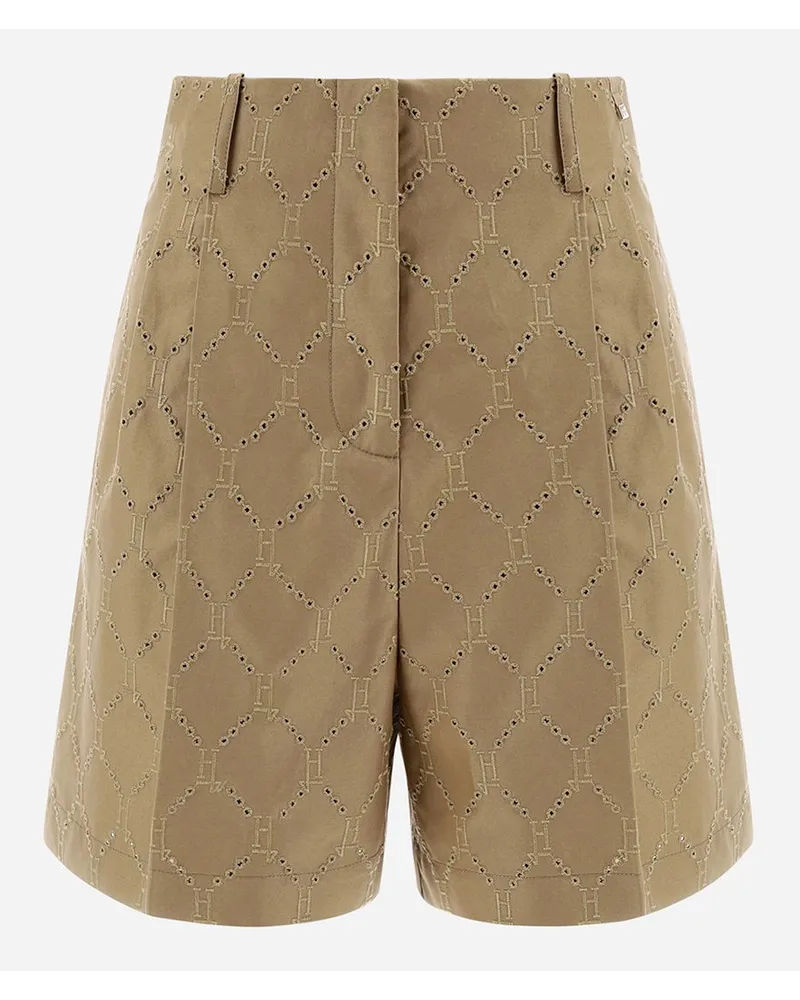 Herno Shorts In Delon Ricamato Sabbia
