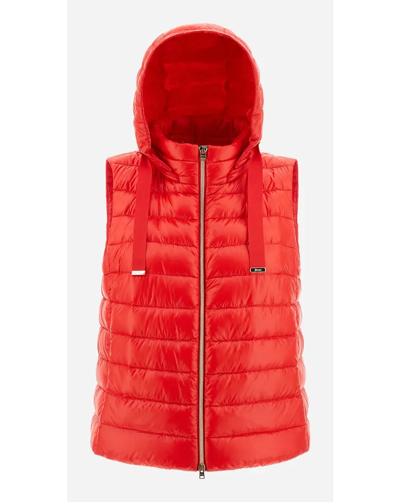 Herno Smanicato In Nylon Ultralight Rosso