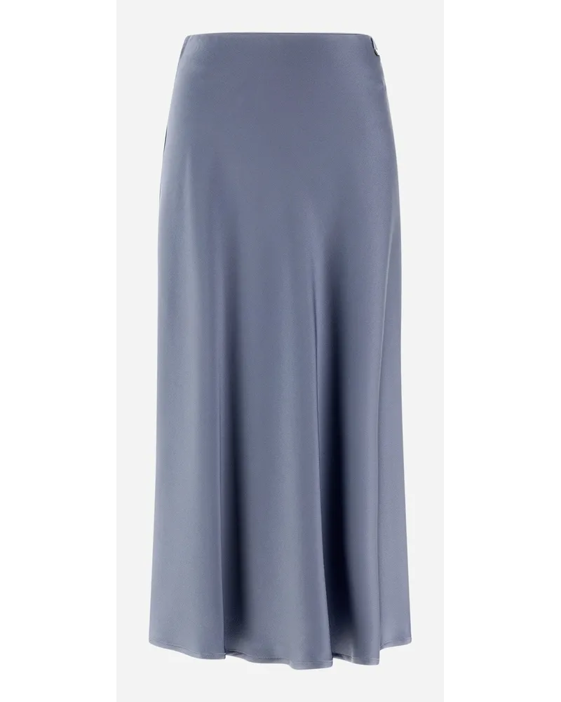 Herno Gonna Resort In Satin Effect Denim