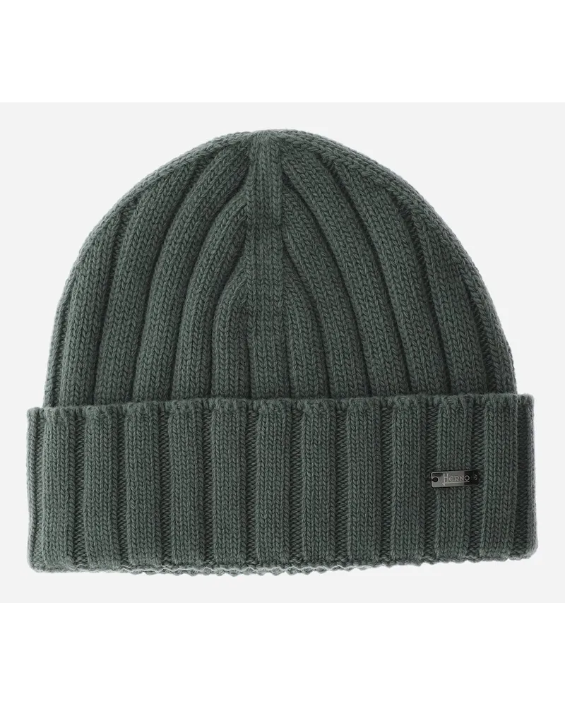 Herno Berretto Resort In Infinity Wool Rib Verde