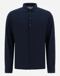 Herno Camicia In Jersey Crepe Blu