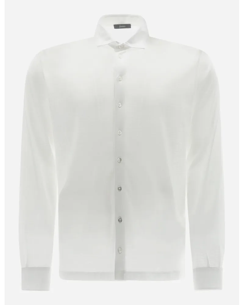 Herno Camicia In Jersey Crepe Bianco
