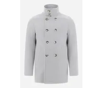 Peacoat Resort In Mesh Wool - Uomo Cappotti E Trench Chantilly