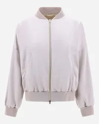 Herno Bomber In Luxury Satin Ghiaccio