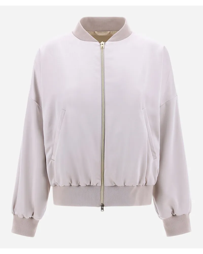 Herno Bomber In Luxury Satin Ghiaccio