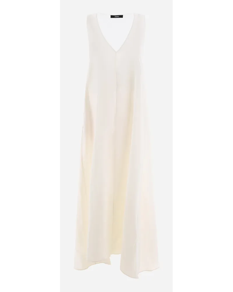 Herno Abito In Light Viscose E Spring Lace Bianco