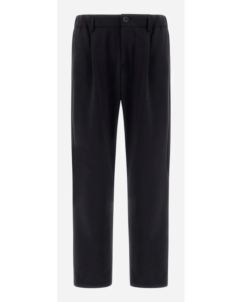 Herno Pantaloni In Scuba Leggero Non Lavato Nero