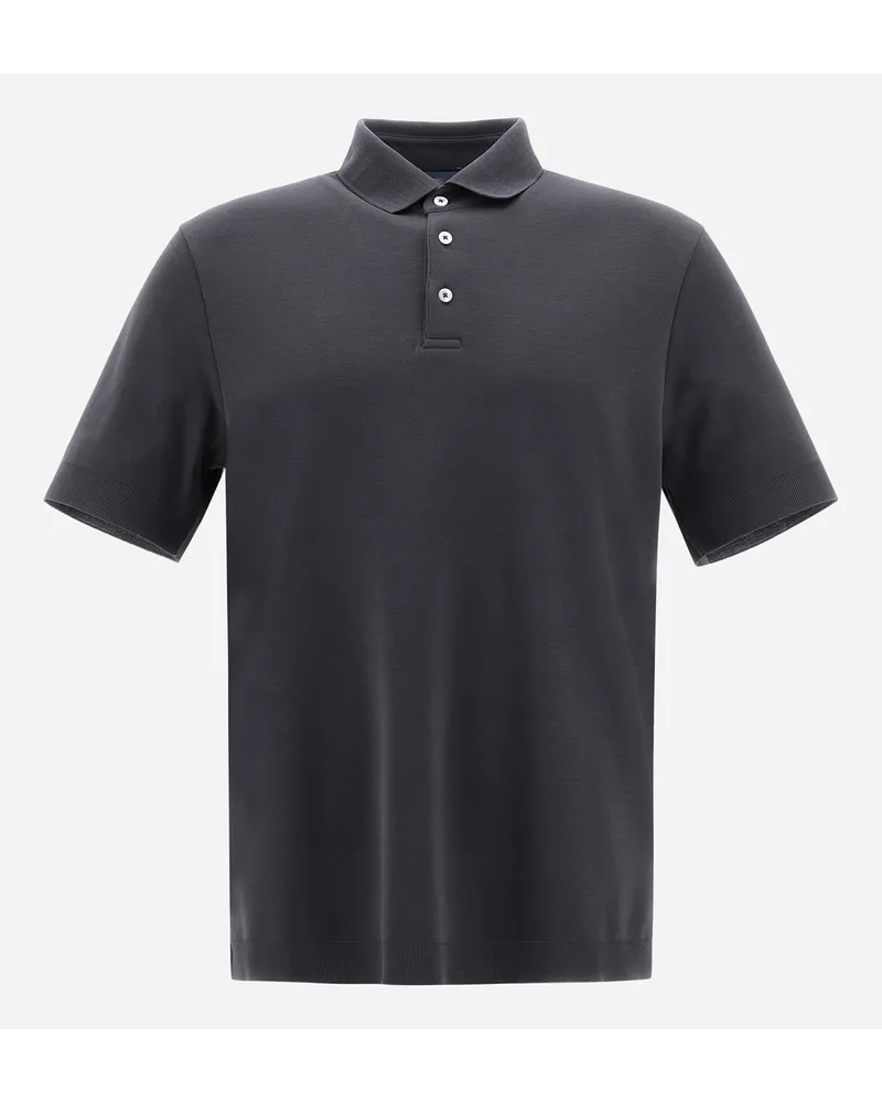 Herno Polo In Jersey Knit Effect Grigio