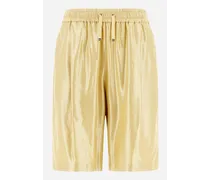 Shorts In Metallic Effect - Donna Pantaloni Oro